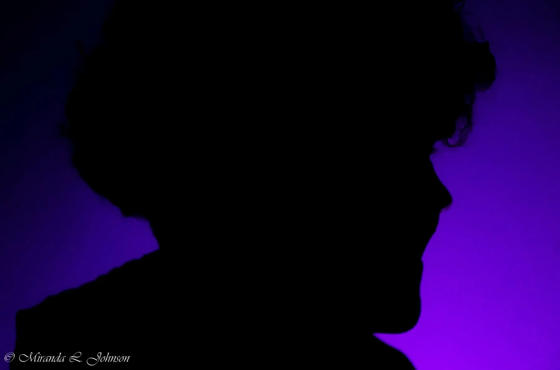 Profile in Violet. Studio by Miranda Johnson.